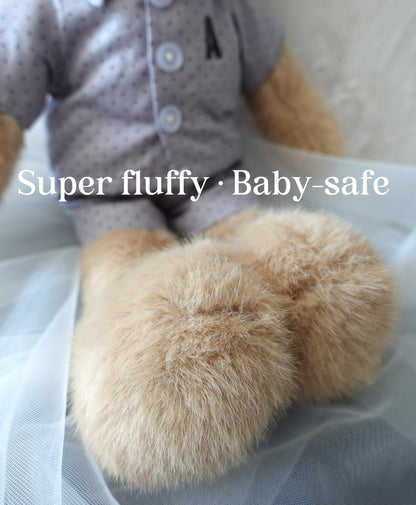 Personalised Pyjama Teddy Bear Plush, Custom Name Gift for Boy