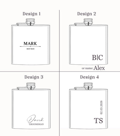 Personalised Hip Flask, 6oz, 304 Stainless Steel