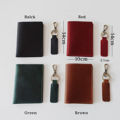 Personalised Leather Passport Holder & Keyring