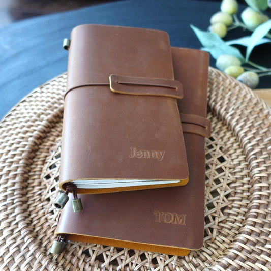 Personalized Leather Travel Journal Diary, Leather Notebook