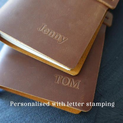 Personalized Leather Travel Journal Diary, Leather Notebook