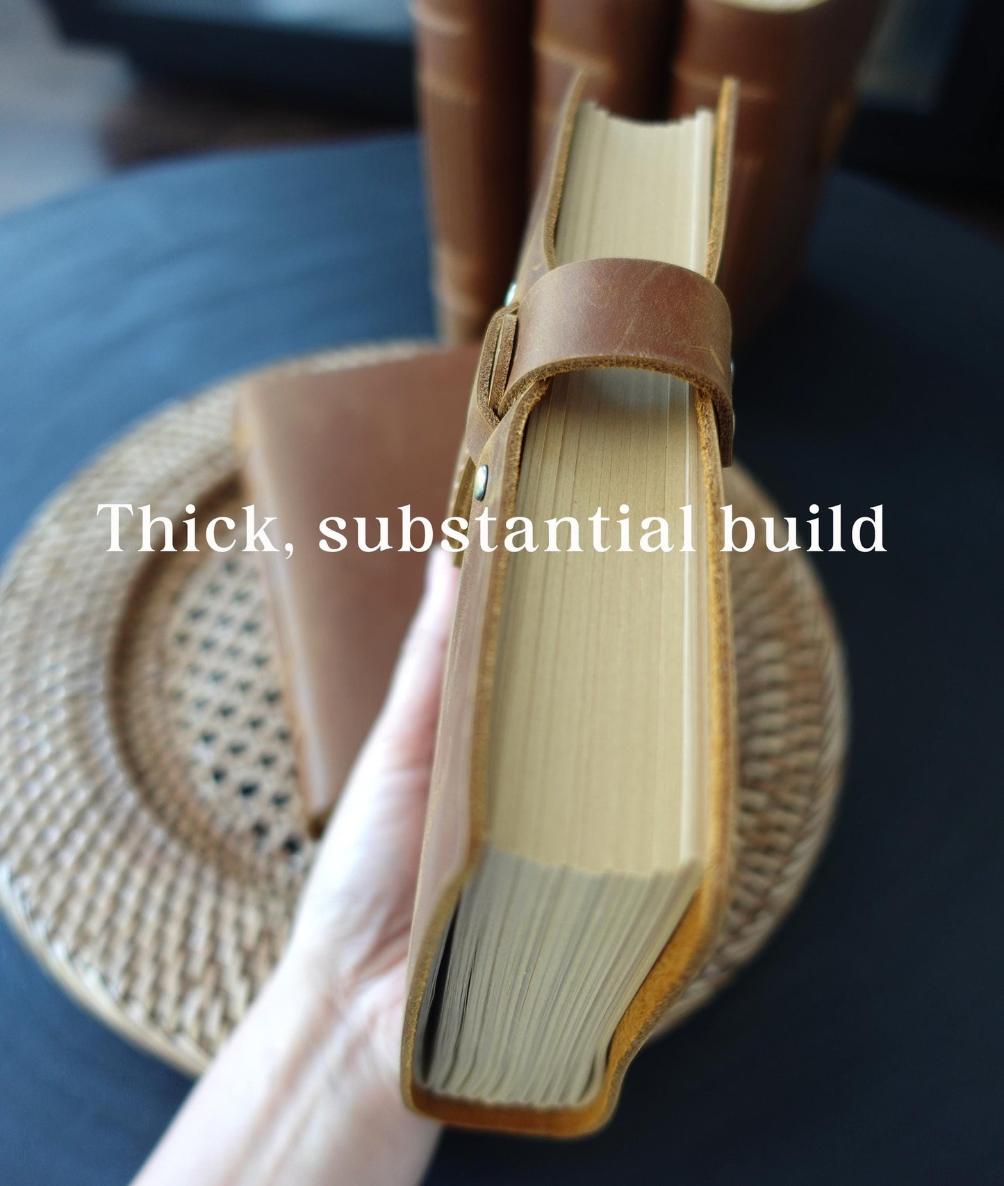 Personalized handmade Travel Journal, Thick Leather Notebook