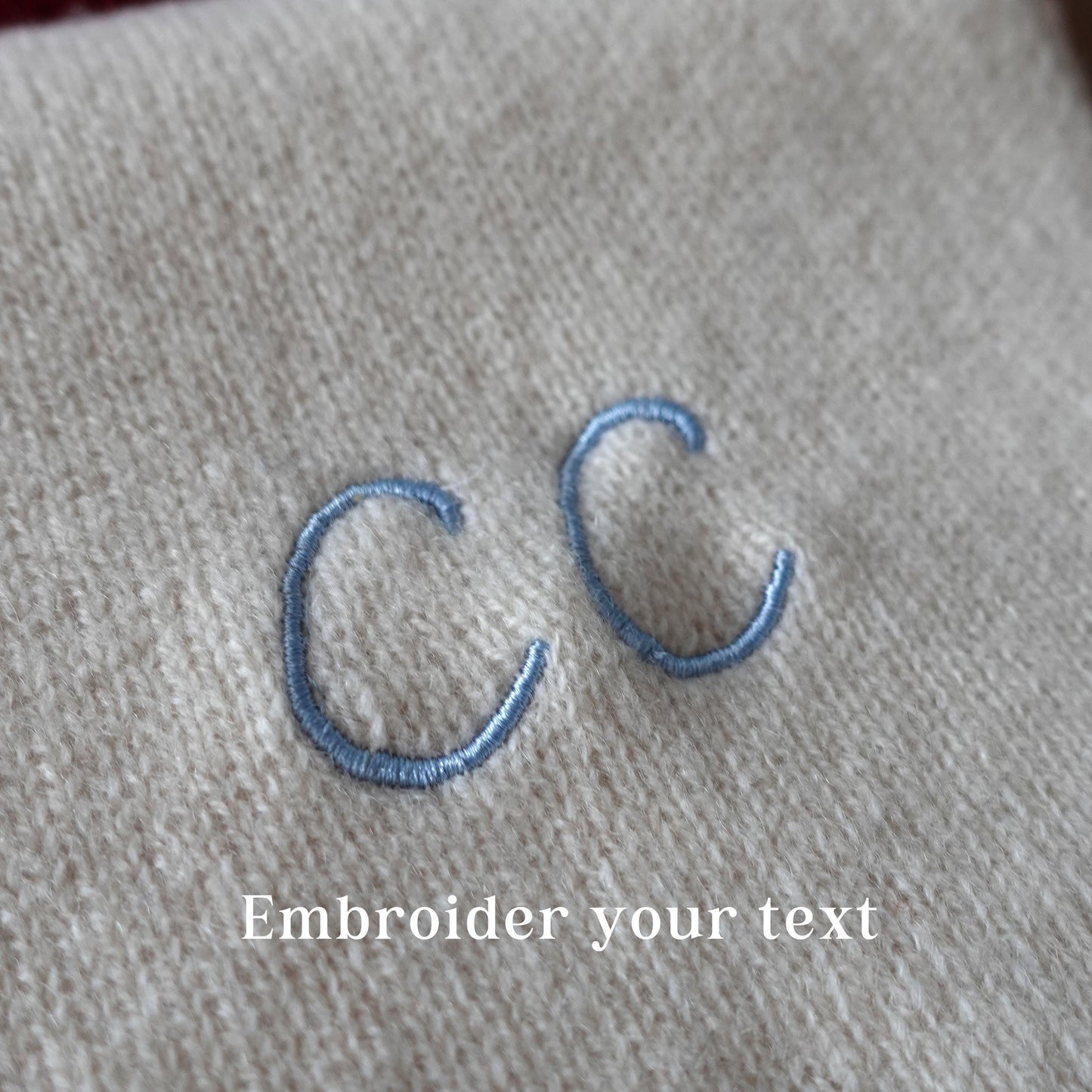 Custom Embroidered Wool Scarf with Initials or Name