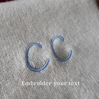 Custom Embroidered Wool Scarf with Initials or Name