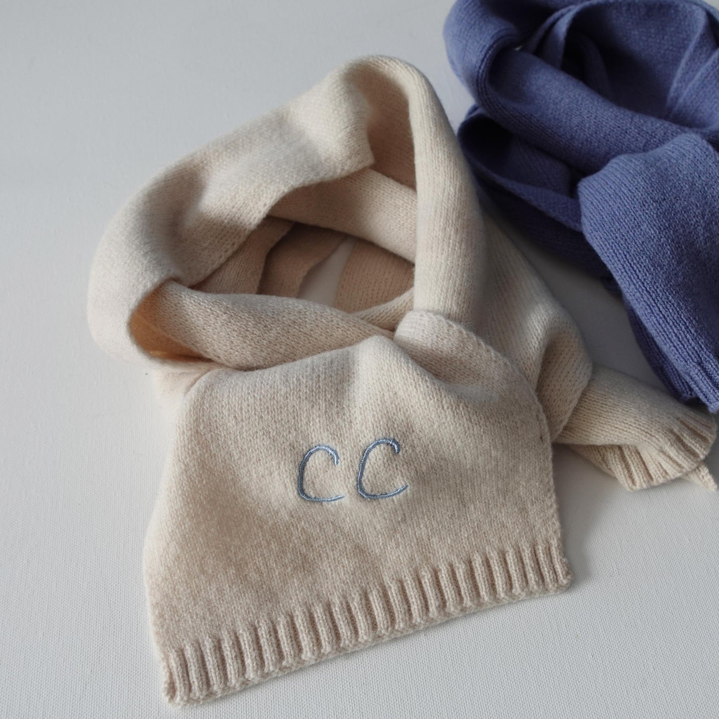 Custom Embroidered Wool Scarf with Initials or Name