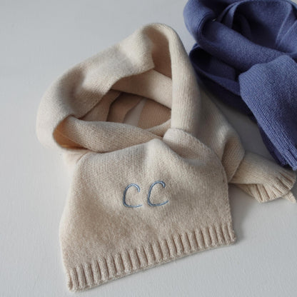 Custom Embroidered Wool Scarf with Initials or Name