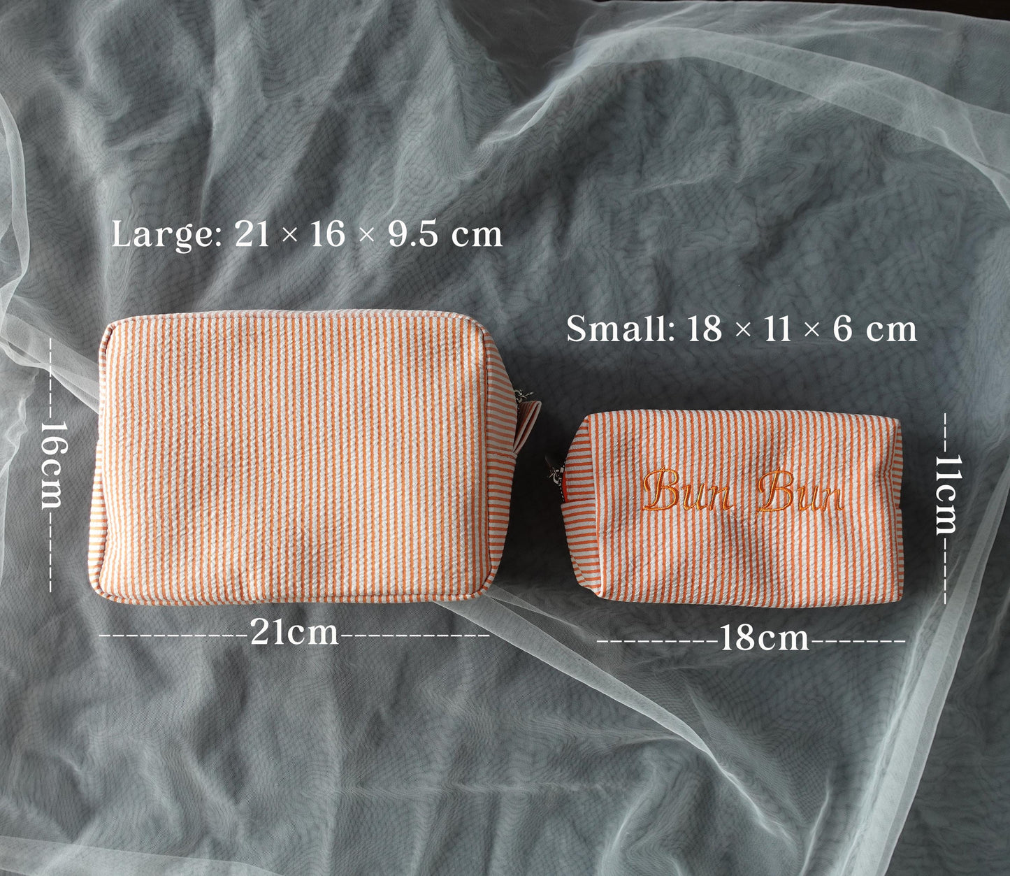 Personalized Striped Makeup Bag
