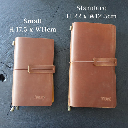 Personalized Leather Travel Journal Diary, Leather Notebook