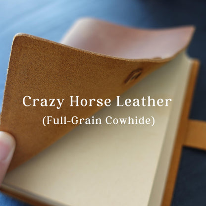 Personalized handmade Travel Journal, Thick Leather Notebook