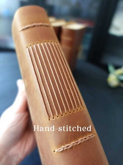 Personalized handmade Travel Journal, Thick Leather Notebook
