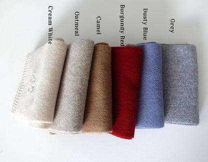 Custom Embroidered Wool Scarf with Initials or Name