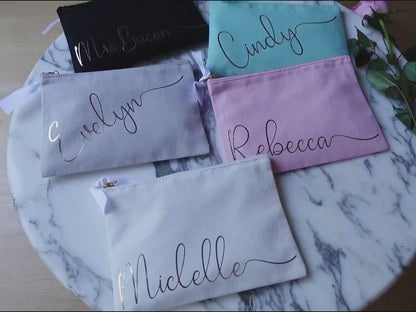 Personalized Cotton  Makeup Bag