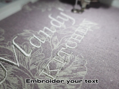 Personalized Floral Linen Apron Dress